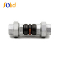 Industrial Pipe DN65 Flexible Bellows Screwed Union Double Sphere Steam Rubber Expansion Joint